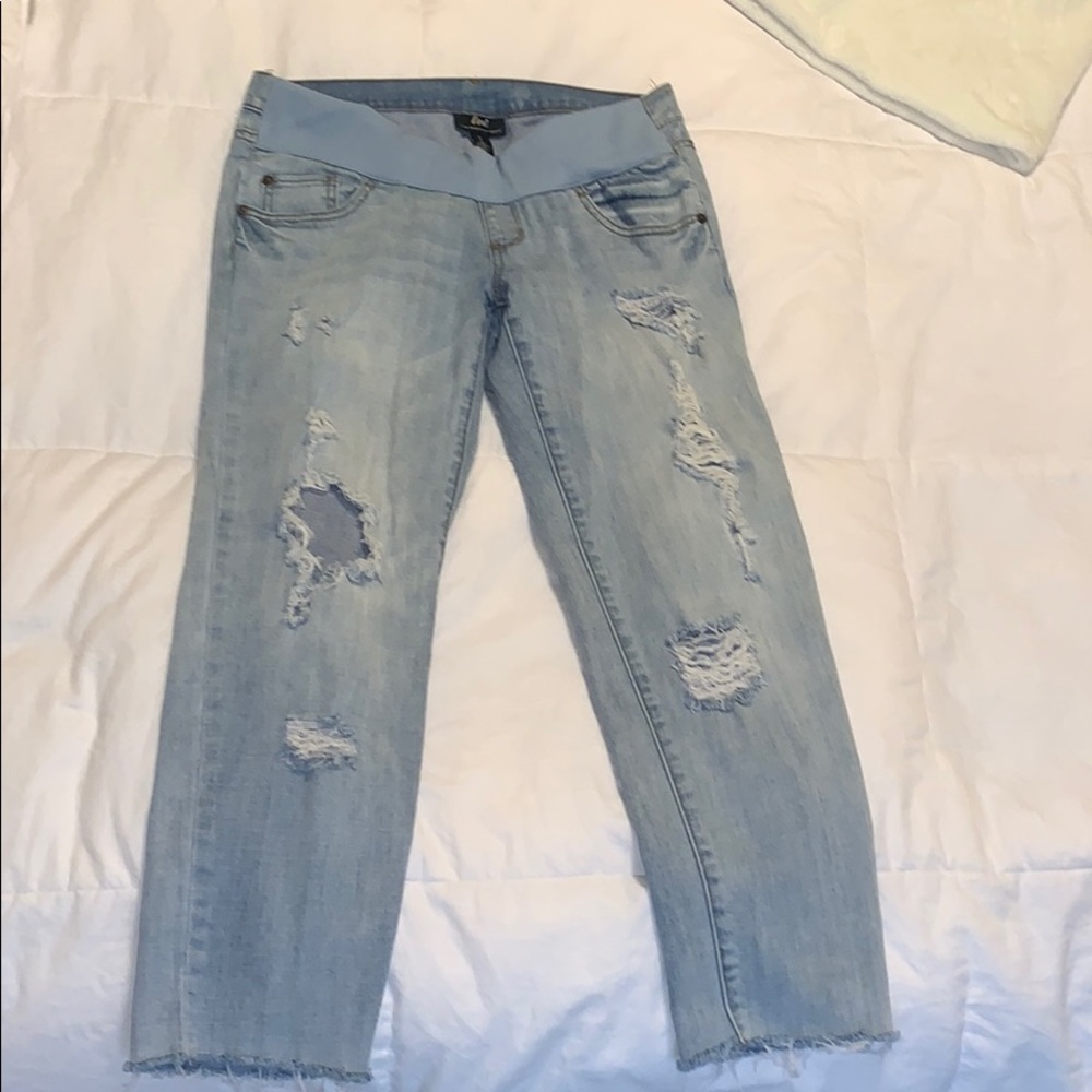 LED maternity crop jeans EUC 27